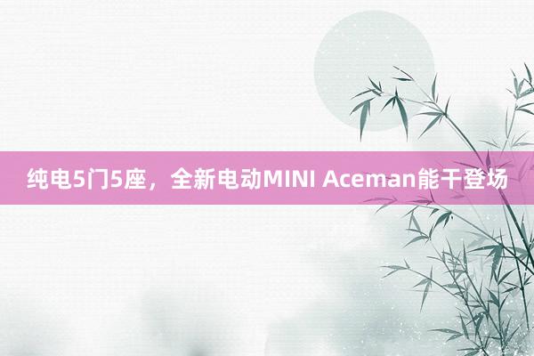 纯电5门5座，全新电动MINI Aceman能干登场