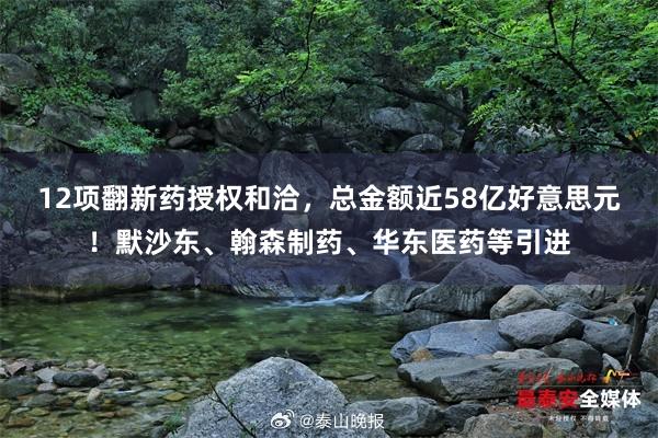 12项翻新药授权和洽，总金额近58亿好意思元！默沙东、翰森制药、华东医药等引进