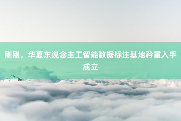 刚刚，华夏东说念主工智能数据标注基地矜重入手成立