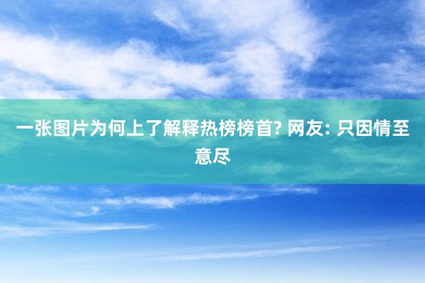 一张图片为何上了解释热榜榜首? 网友: 只因情至意尽