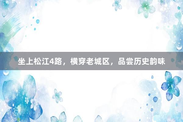 坐上松江4路，横穿老城区，品尝历史韵味