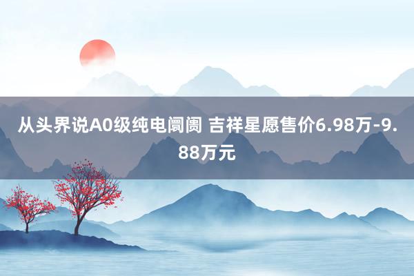 从头界说A0级纯电阛阓 吉祥星愿售价6.98万-9.88万元